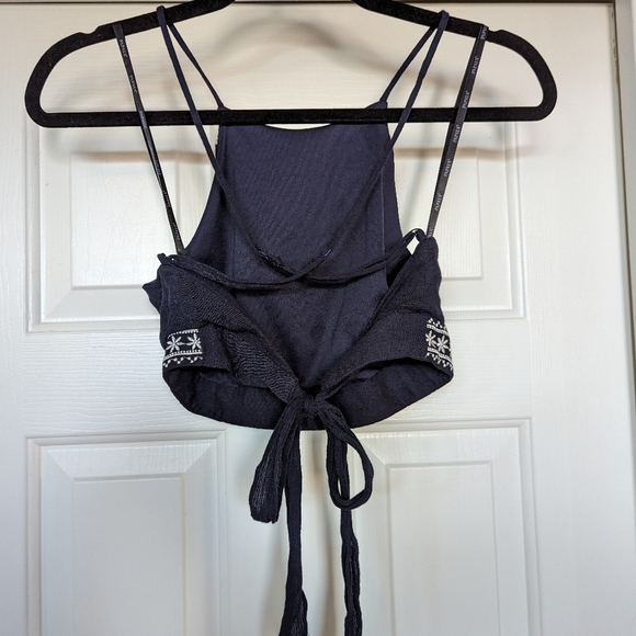 💙 Papaya Tiny Tie top, Navy Blue 💙 & White, size M, EUC - Picture 4 of 4